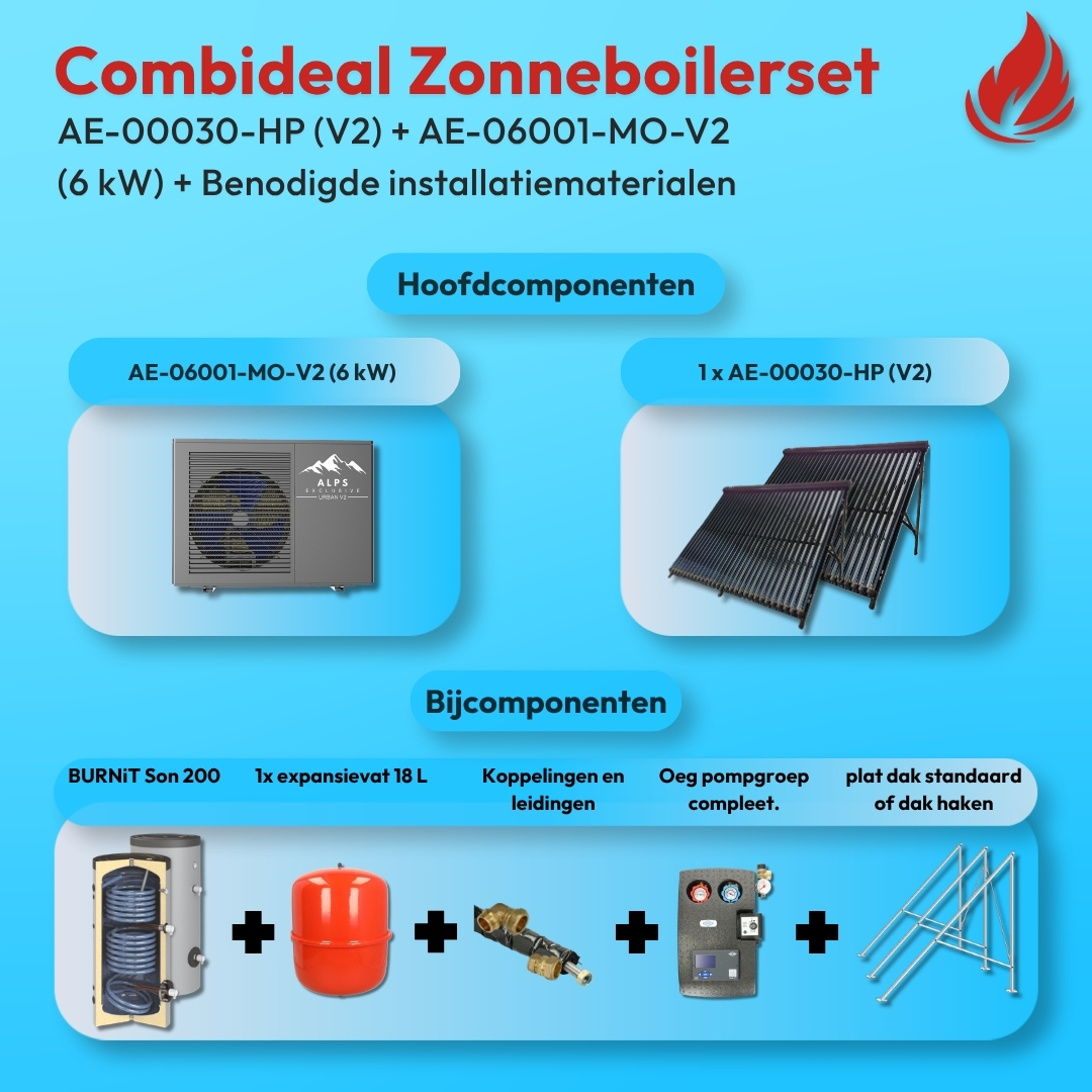 Komplettes Solarpaket 1× 30HP 200L + ALPS EXCLUSIVE AE-06001-MO-V2 (6,0 kW)