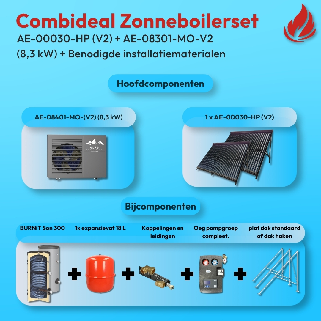 Komplettes Solarpaket 1× 30HP 300L + ALPS EXCLUSIVE AE-08301-MO-V2 (8,3 kW)