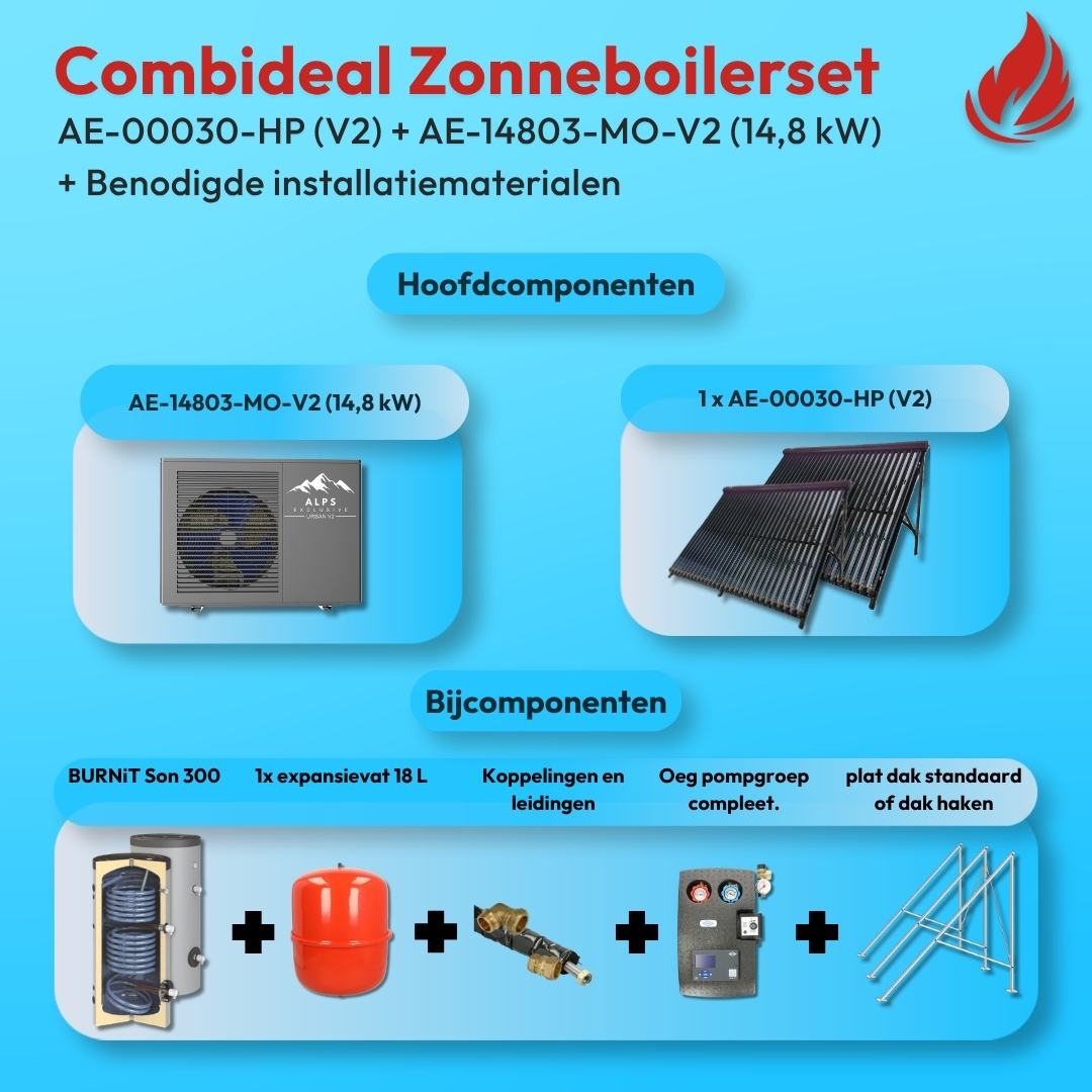 Komplettes Solarpaket 1x 30HP 300L + ALPS EXCLUSIVE AE-14803-MO-V2 (14,8 kW)