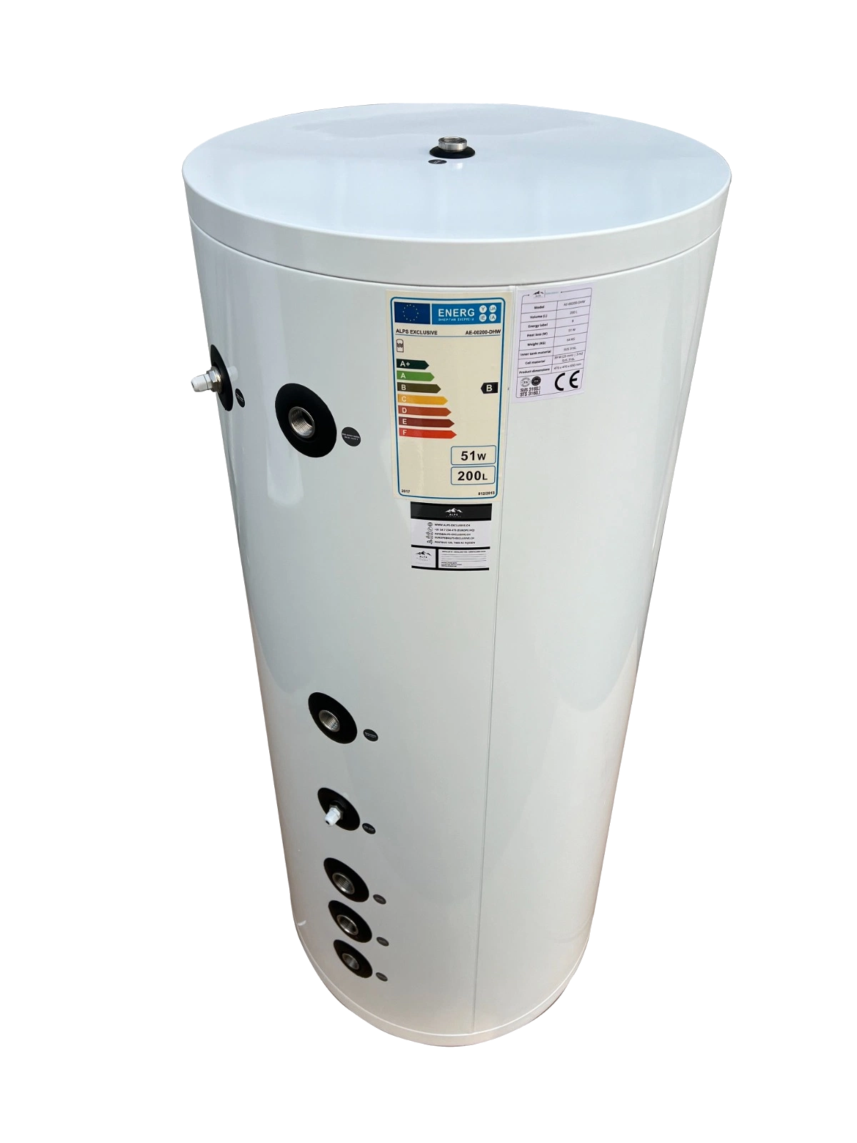 ALPS EXCLUSIVE AE-00200-DHW - Edelstahl-Warmwasserboiler (200L)