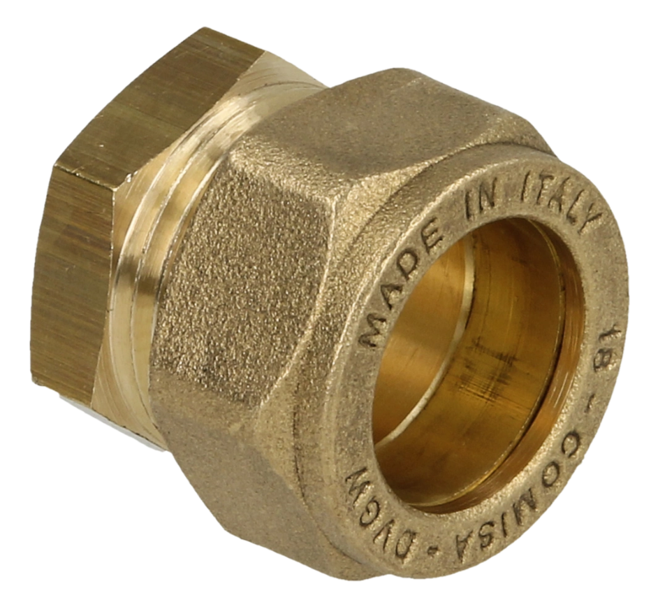 OEG 802016330 - Messing Klemmfitting Abschlussstopfen (12 mm)