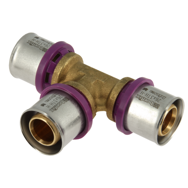 BONFIX 2000525 - Messing Pressfitting T-Stück (26 x 26 x 26 mm)