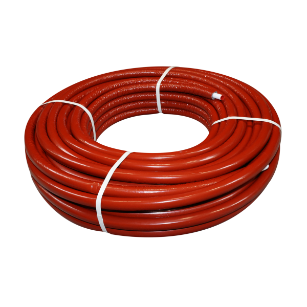 BONFIX 2003220 - Alu-Verbundrohr 32 x 3 mm mit 6 mm Isolierung Rot (25 Meter Rolle)